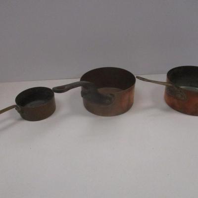 Vintage Copper Sauce Pans With Handles #1