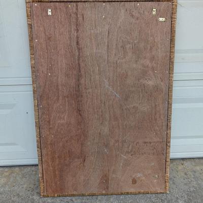 Woven Boho style rattan mirror