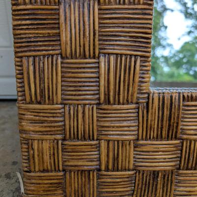 Woven Boho style rattan mirror