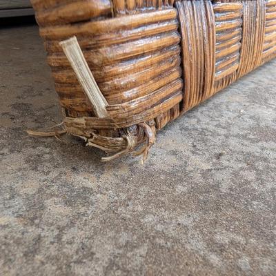 Woven Boho style rattan mirror