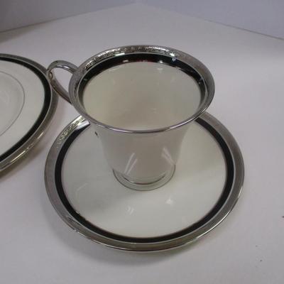 44 Pieces Of Pickard Nocturne Plate Saucers And Cups