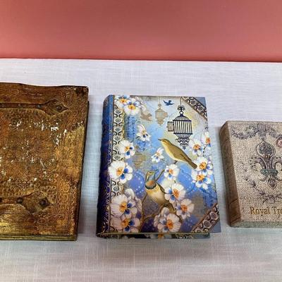 Sale Photo Thumbnail #388: Set of 3 wooden storage box "books" in great condition!
