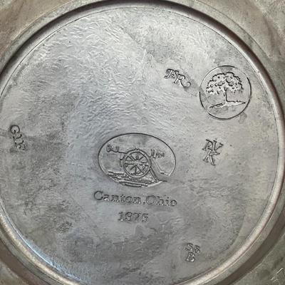 Sale Photo Thumbnail #426: Set of 6 porcelain/pewter (heavy, metal backing) American Revolution plates produced in 1975
