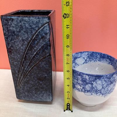 Sale Photo Thumbnail #440: 2 blue ceramic planters. **Pick up only due to weight!!