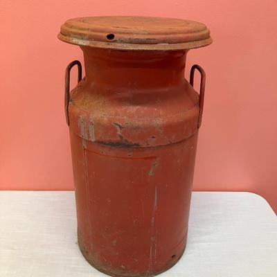 Sale Photo Thumbnail #441: Vintage rust colored metal milk can
**Pick up only!