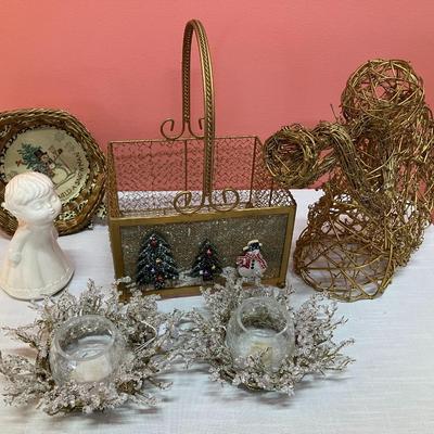 Sale Photo Thumbnail #451: 8 piece holiday lot of gold/white items