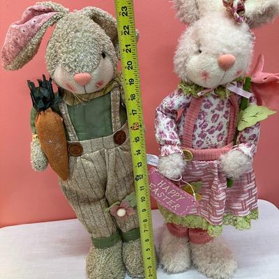 Sale Photo Thumbnail #458: Set of 24" plush (with internal stand) Easter bunnies