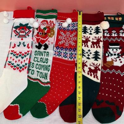 Sale Photo Thumbnail #461: Set of 5 vintage knit stockings