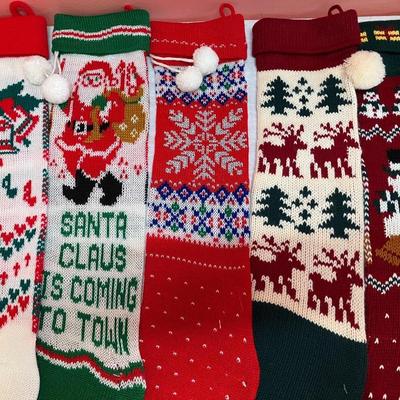 Sale Photo Thumbnail #460: Set of 5 vintage knit stockings