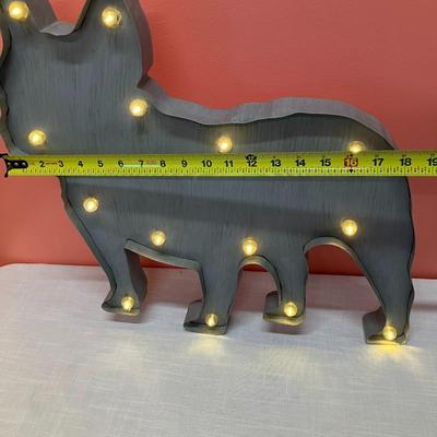 Sale Photo Thumbnail #463: battery operated standing Frenchie bulldog light up sign