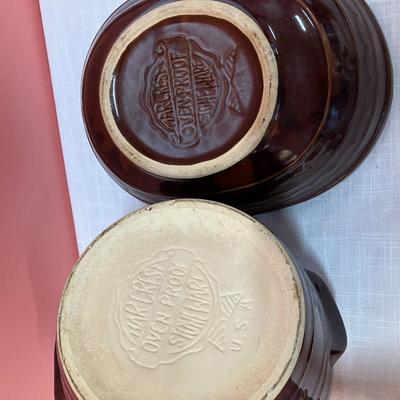 Sale Photo Thumbnail #469: Set of Marcrest lidded crock and divided ceramic plate