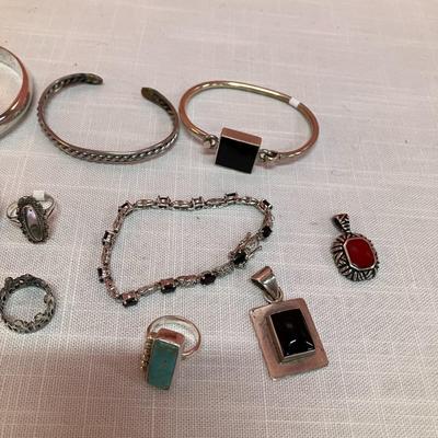 Sale Photo Thumbnail #471: 28 pieces including bracelets, rings, pendants and earrings....all stamped with 925 or sterling indicator