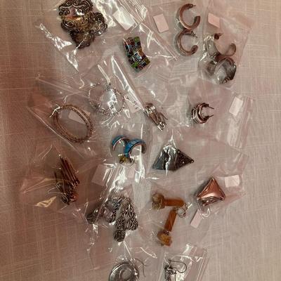 Sale Photo Thumbnail #474: All are stamped 925, most with stones, some solid sterling