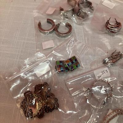 Sale Photo Thumbnail #477: All are stamped 925, most with stones, some solid sterling