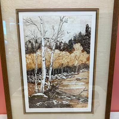 Sale Photo Thumbnail #485: Large 30" H x 24" W framed work. Appraisal papers included with purchase
