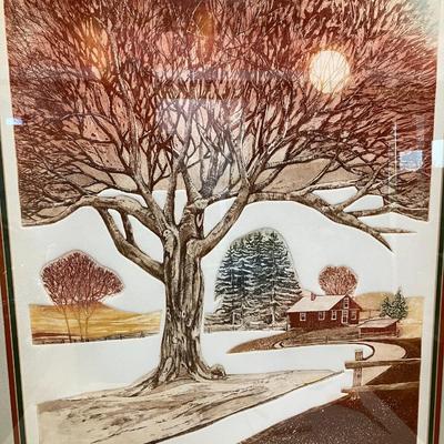 Sale Photo Thumbnail #494: Framed work 34" H x 27" W. Appraisal papers with purchase.