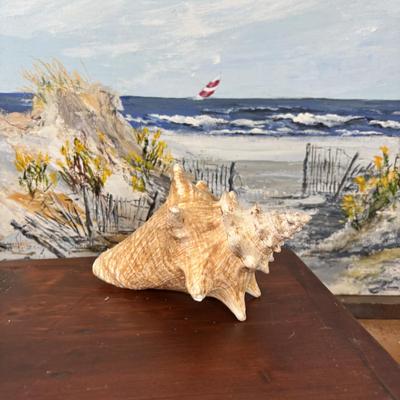 LOT 95: Home Decor Accent Table/Box and Signed Cosgrove 80' Seascape Painting on Canvas