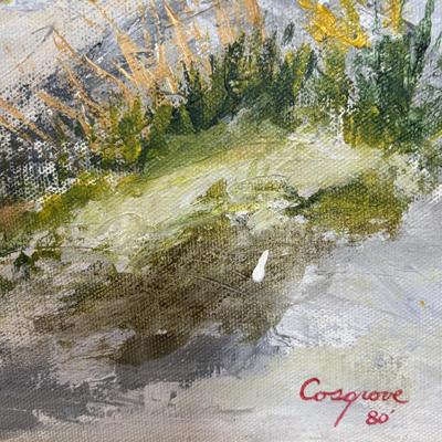 LOT 95: Home Decor Accent Table/Box and Signed Cosgrove 80' Seascape Painting on Canvas
