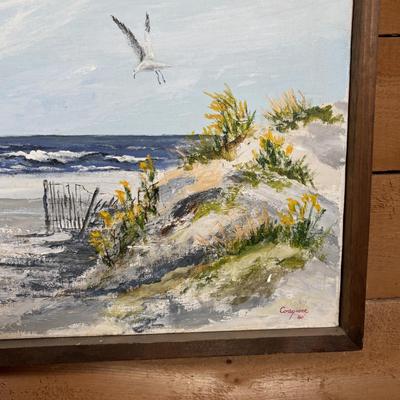 LOT 95: Home Decor Accent Table/Box and Signed Cosgrove 80' Seascape Painting on Canvas
