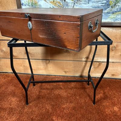 LOT 95: Home Decor Accent Table/Box and Signed Cosgrove 80' Seascape Painting on Canvas