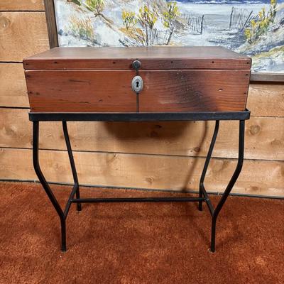 LOT 95: Home Decor Accent Table/Box and Signed Cosgrove 80' Seascape Painting on Canvas