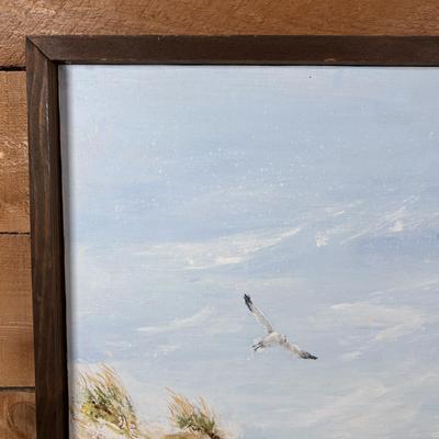 LOT 95: Home Decor Accent Table/Box and Signed Cosgrove 80' Seascape Painting on Canvas