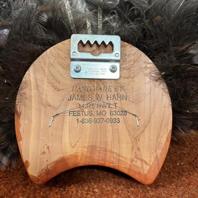 LOT 97: Wild Turkey Gobbler Tail Fan & Beard Mounted on Display Board
