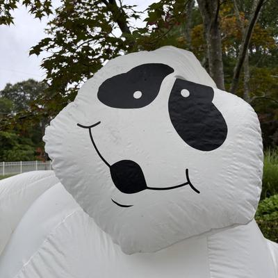LOT 98: Inflatable Ghost & Blow Mold Ghost w/Pumpkin & Cat