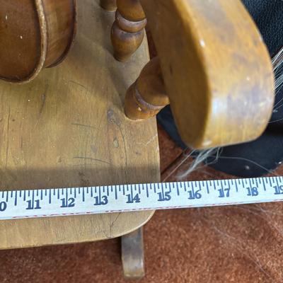 LOT 100: Vintage A. Schroetter Geigenbaumeister Violin & Child's Rocking Chair w/Small Storage Drawer