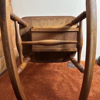 LOT 100: Vintage A. Schroetter Geigenbaumeister Violin & Child's Rocking Chair w/Small Storage Drawer