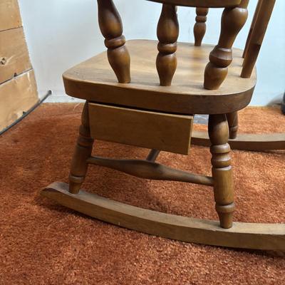 LOT 100: Vintage A. Schroetter Geigenbaumeister Violin & Child's Rocking Chair w/Small Storage Drawer