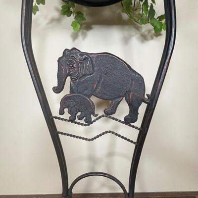 LOT 101: Home Decor Collection: Signed Print, Angel/Candle Statue Candle Holder, Plant Stand