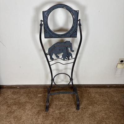 LOT 101: Home Decor Collection: Signed Print, Angel/Candle Statue Candle Holder, Plant Stand