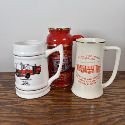 LOT 106: Local Celebratory Steins Williamstown Fire Company, Fire Company, Williamstown 85th Anniversay