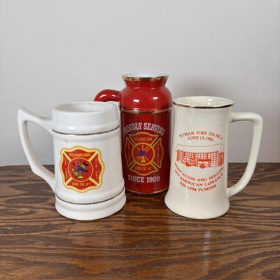LOT 106: Local Celebratory Steins Williamstown Fire Company, Fire Company, Williamstown 85th Anniversay