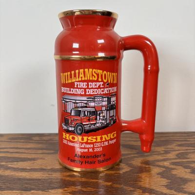 LOT 106: Local Celebratory Steins Williamstown Fire Company, Fire Company, Williamstown 85th Anniversay