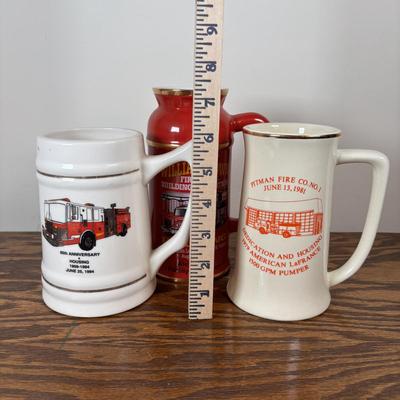 LOT 106: Local Celebratory Steins Williamstown Fire Company, Fire Company, Williamstown 85th Anniversay