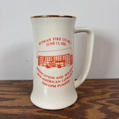 LOT 106: Local Celebratory Steins Williamstown Fire Company, Fire Company, Williamstown 85th Anniversay