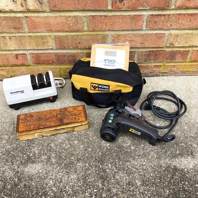 LOT 112: Knife and Tool Sharpeners by Chef’s Choice and Work Sharp and More