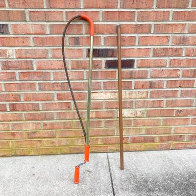 LOT 118: Plumber's Tool Collection - Flambeau Toolbox with Contents, Copper Pipe, General Drain Cleaner Snake Tool