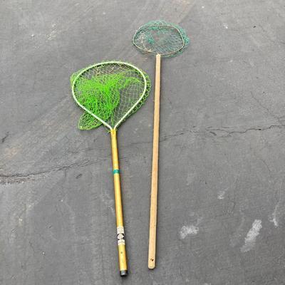 LOT 119: Fishing Nets, Fishing Pole Holders, Fish Filleting Boards, and Scales
