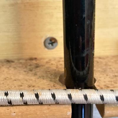 LOT 120: Wooden Fishing Rod Holder with Rods and Reels