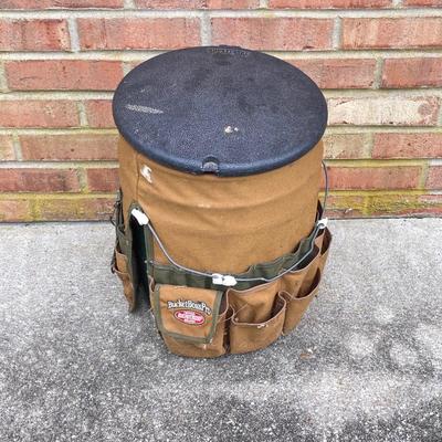 LOT 122: Bucket Seat Tool Box/Bag with Hardware, a Park Metal Tool Box with Tools and More