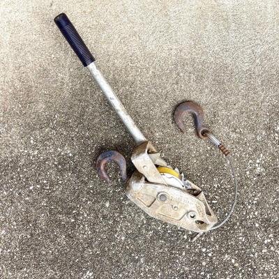 LOT 123: Collection of Tools Including a Plumber Wrench, Bolt Cutter Clamps, Saw, Extension Cord and Spool