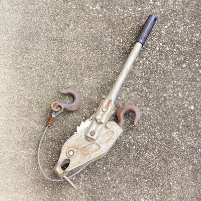 LOT 123: Collection of Tools Including a Plumber Wrench, Bolt Cutter Clamps, Saw, Extension Cord and Spool