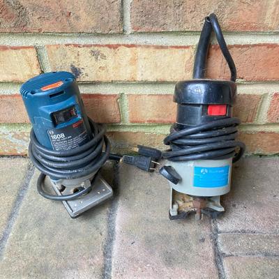 LOT 127: Wilton Bench Vise, Bosch Model 1608 Tool, Rockwell Laminate Trimmer Base Model 3991, Tap and Drill Bits and More