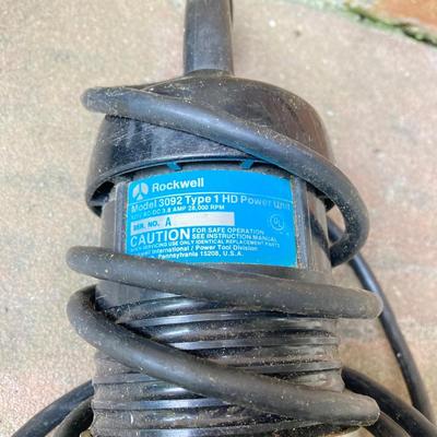 LOT 127: Wilton Bench Vise, Bosch Model 1608 Tool, Rockwell Laminate Trimmer Base Model 3991, Tap and Drill Bits and More