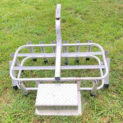 LOT 132: Fishing Rod Cooler Rack with Storage Drawers