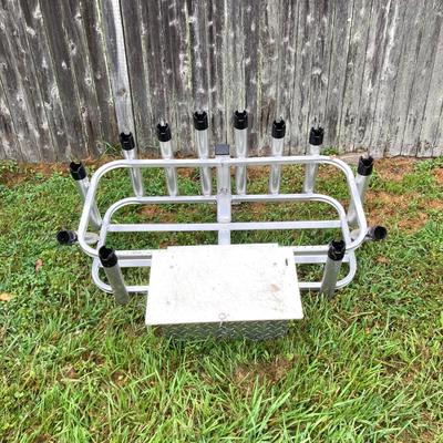LOT 132: Fishing Rod Cooler Rack with Storage Drawers