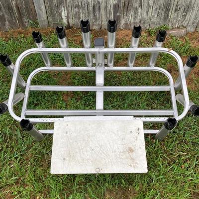 LOT 132: Fishing Rod Cooler Rack with Storage Drawers